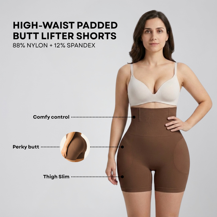 High-Waist Padded Butt Lifter Shorts
